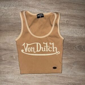 Von Dutch Beige Sleeveless Top